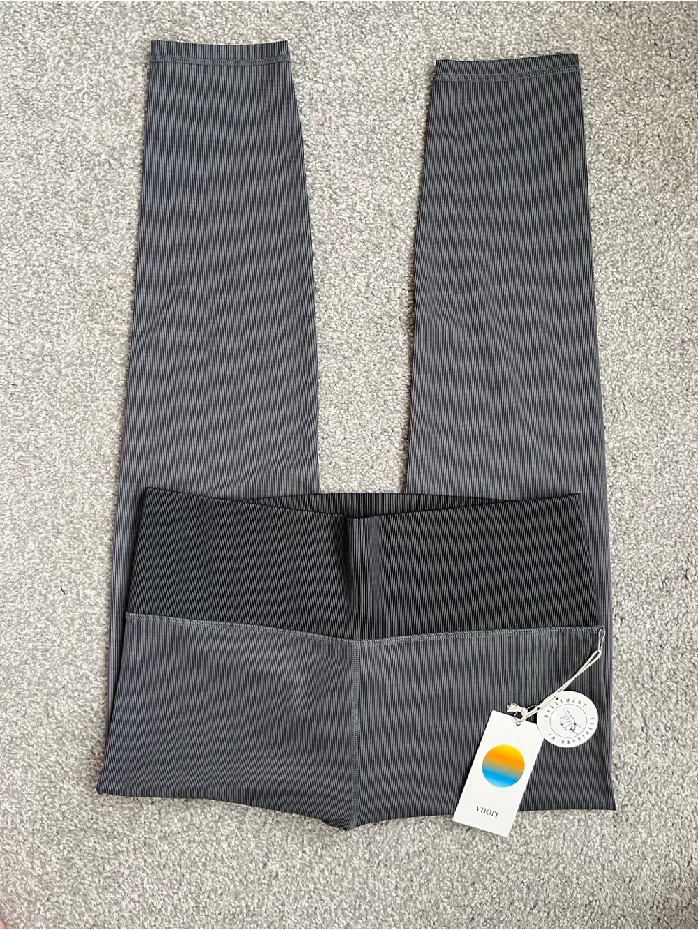 NWT Vuori Lux Rib Studio Leggings in Heather Gray Size XL